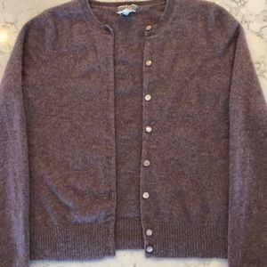 J Crew 100% cashmere cardigan sweater dark plum XS